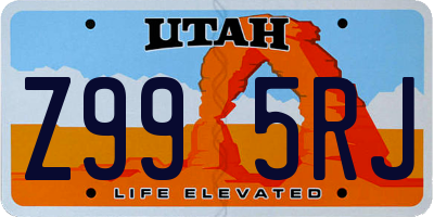 UT license plate Z995RJ