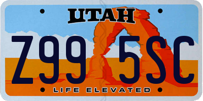 UT license plate Z995SC