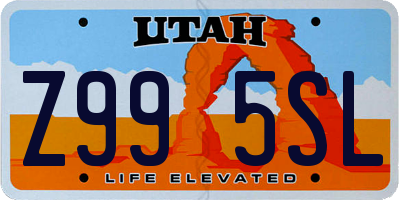 UT license plate Z995SL