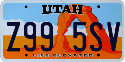 UT license plate Z995SV