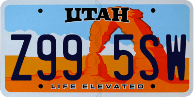 UT license plate Z995SW