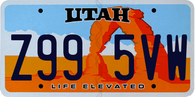UT license plate Z995VW