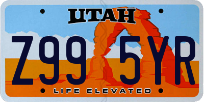 UT license plate Z995YR