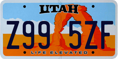 UT license plate Z995ZF