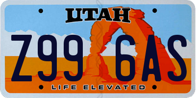 UT license plate Z996AS