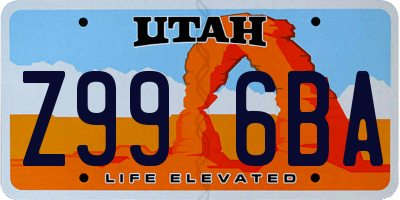 UT license plate Z996BA