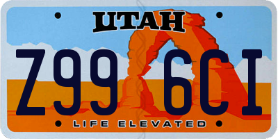 UT license plate Z996CI