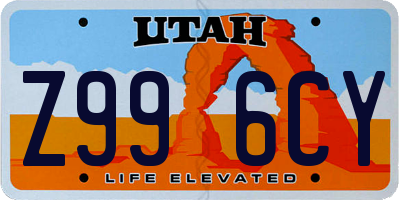 UT license plate Z996CY