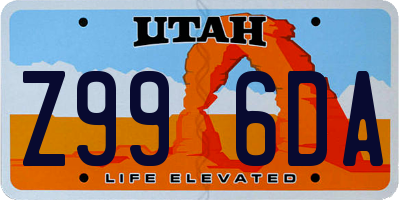 UT license plate Z996DA