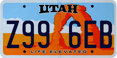 UT license plate Z996EB