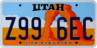 UT license plate Z996EC