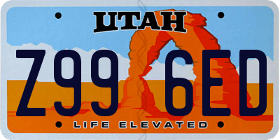 UT license plate Z996ED