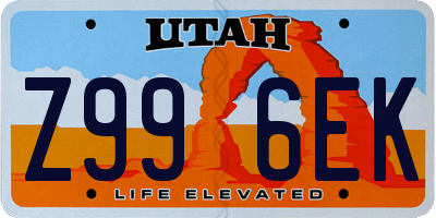 UT license plate Z996EK