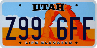 UT license plate Z996FF