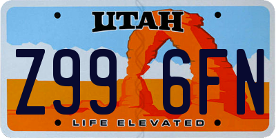 UT license plate Z996FN