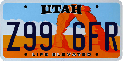 UT license plate Z996FR