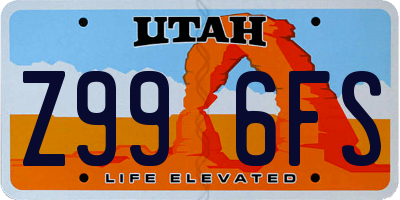 UT license plate Z996FS