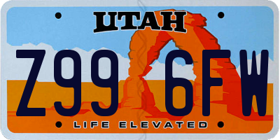 UT license plate Z996FW