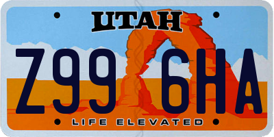 UT license plate Z996HA