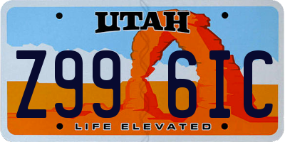 UT license plate Z996IC