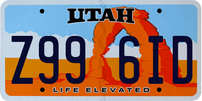 UT license plate Z996ID