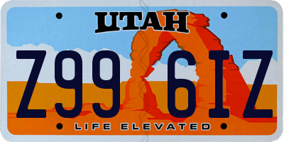 UT license plate Z996IZ