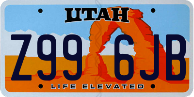 UT license plate Z996JB