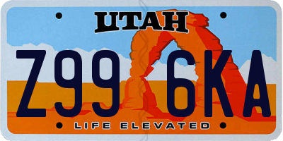 UT license plate Z996KA