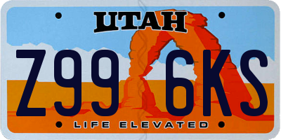 UT license plate Z996KS