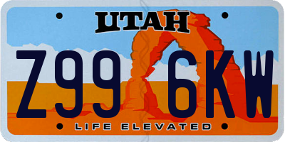 UT license plate Z996KW