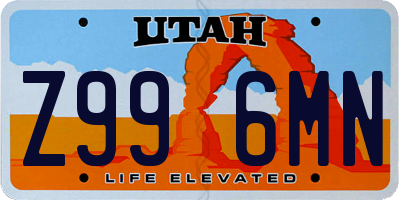 UT license plate Z996MN