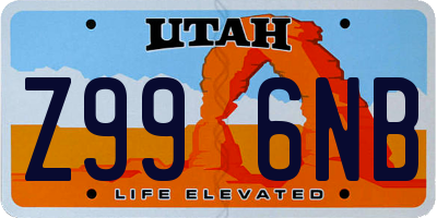 UT license plate Z996NB