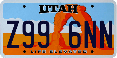 UT license plate Z996NN