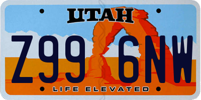 UT license plate Z996NW