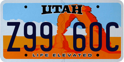 UT license plate Z996OC