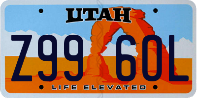 UT license plate Z996OL