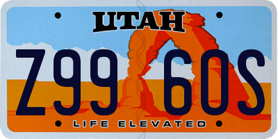 UT license plate Z996OS