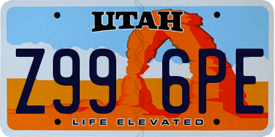 UT license plate Z996PE