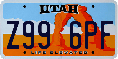 UT license plate Z996PF