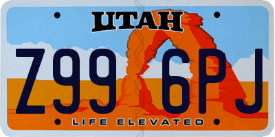 UT license plate Z996PJ