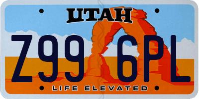 UT license plate Z996PL