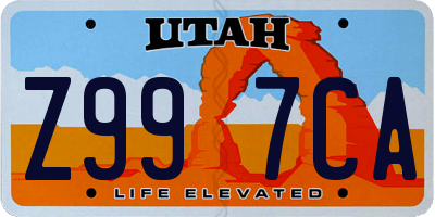 UT license plate Z997CA