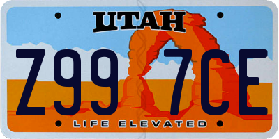 UT license plate Z997CE