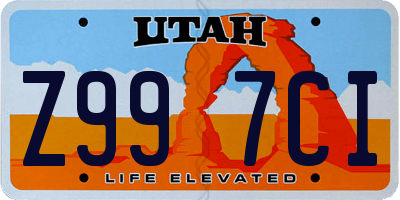 UT license plate Z997CI