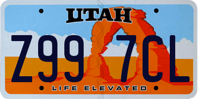 UT license plate Z997CL