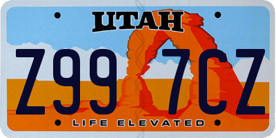 UT license plate Z997CZ