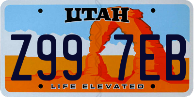 UT license plate Z997EB