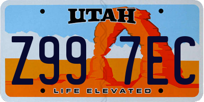 UT license plate Z997EC