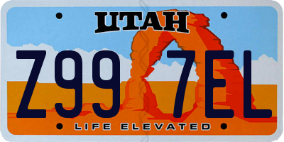 UT license plate Z997EL