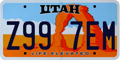 UT license plate Z997EM